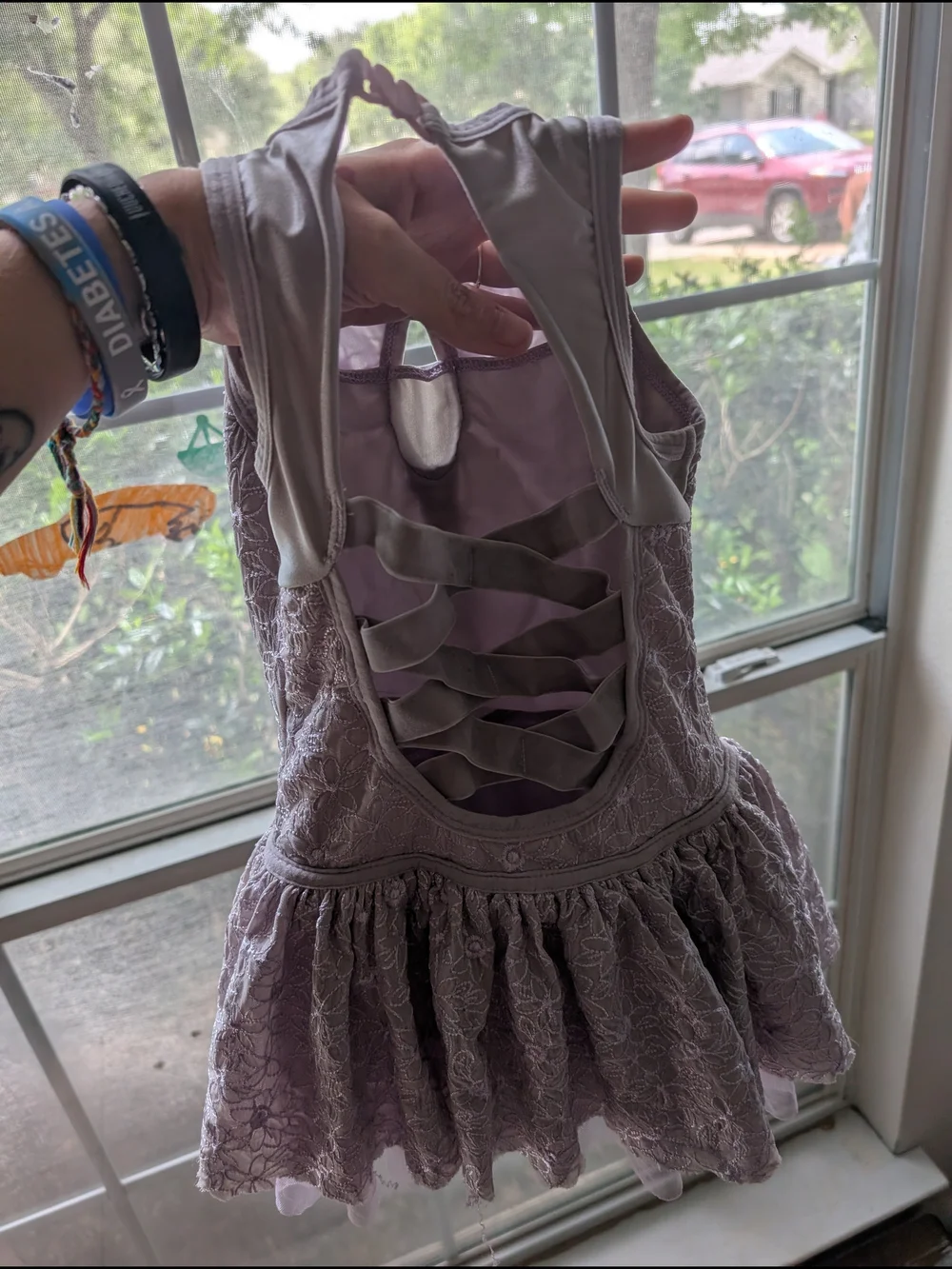 Girls' Lavender Lace Skater Costume Dress